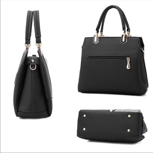 Pink, Black & White Striped Handbag - Picture 6 of 10